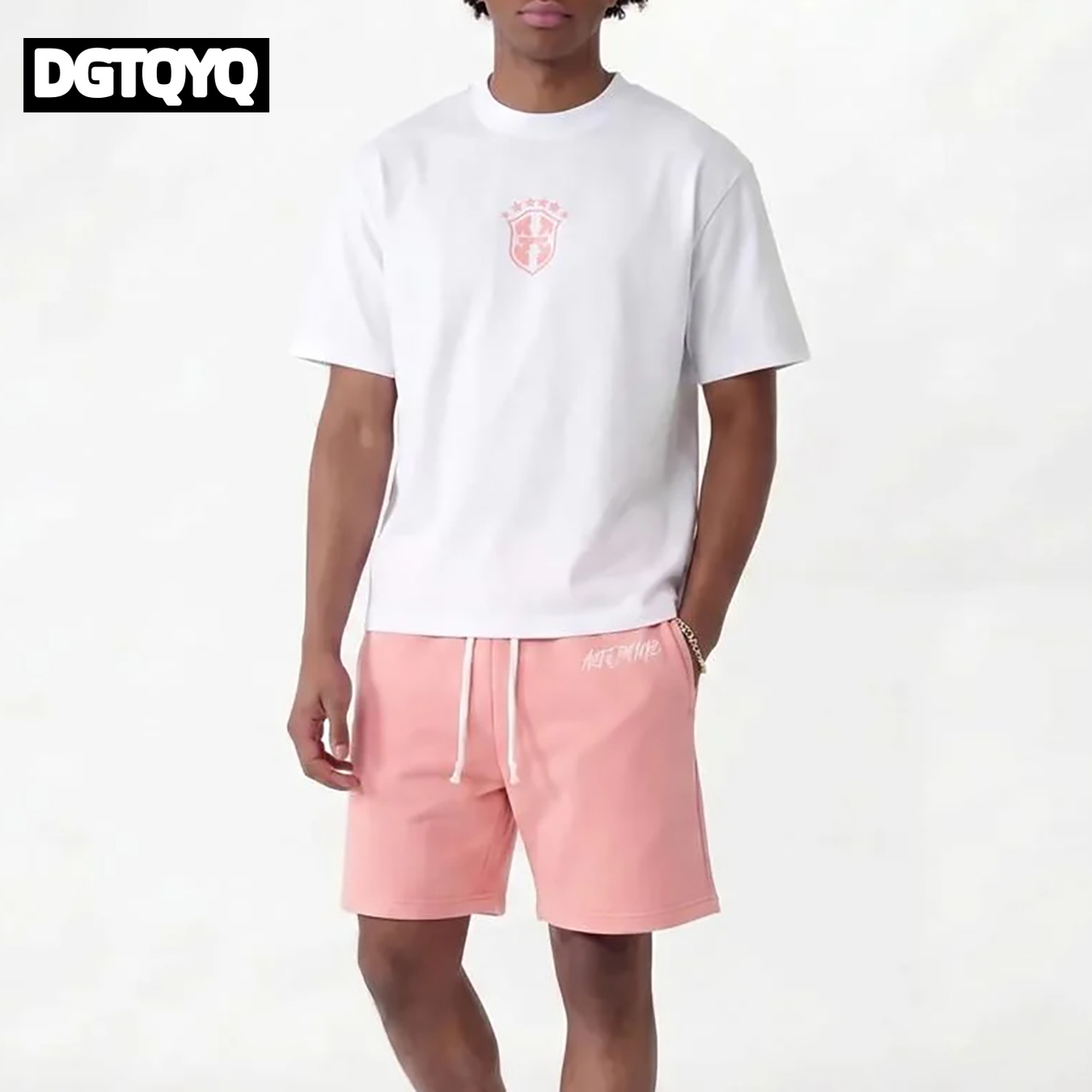 Summer Clothing Haul - Man's Summer New Pink Embroidered Casual