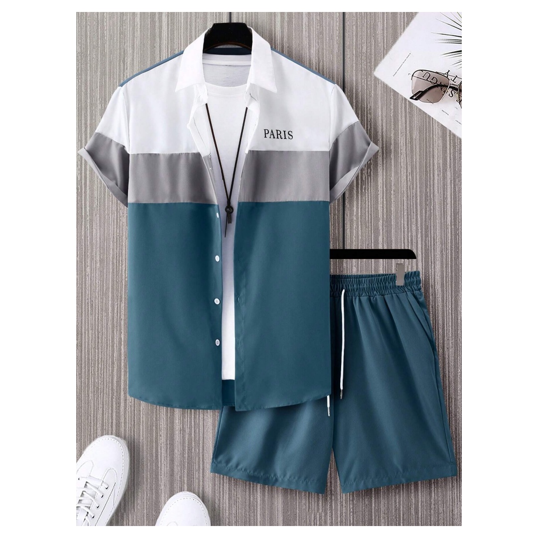 Summer Clothing Trend - Men's Fashion Suit Blue And White
