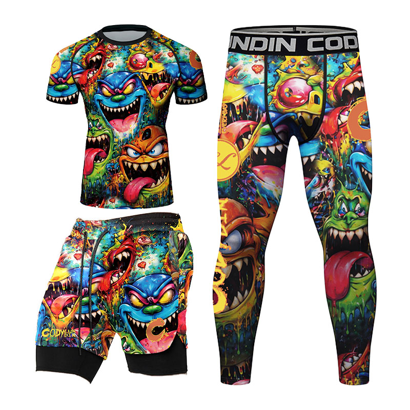 3D Colorful Monster Graffiti M - огляд і ціна Rash Guard Long Sleeve