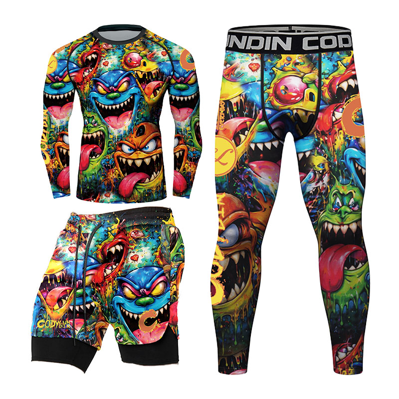 3D Colorful Monster Graffiti M - огляд і ціна Rash Guard Long Sleeve