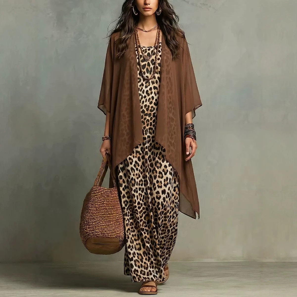 Chiffon Leopard Print Spaghett - огляд і ціна Summer Vacation Clothing Women