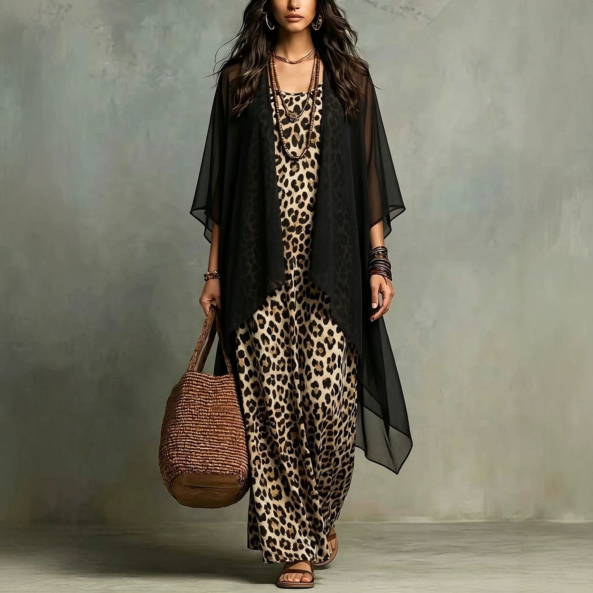 Chiffon Leopard Print Spaghett - огляд і ціна Summer Vacation Clothing Women
