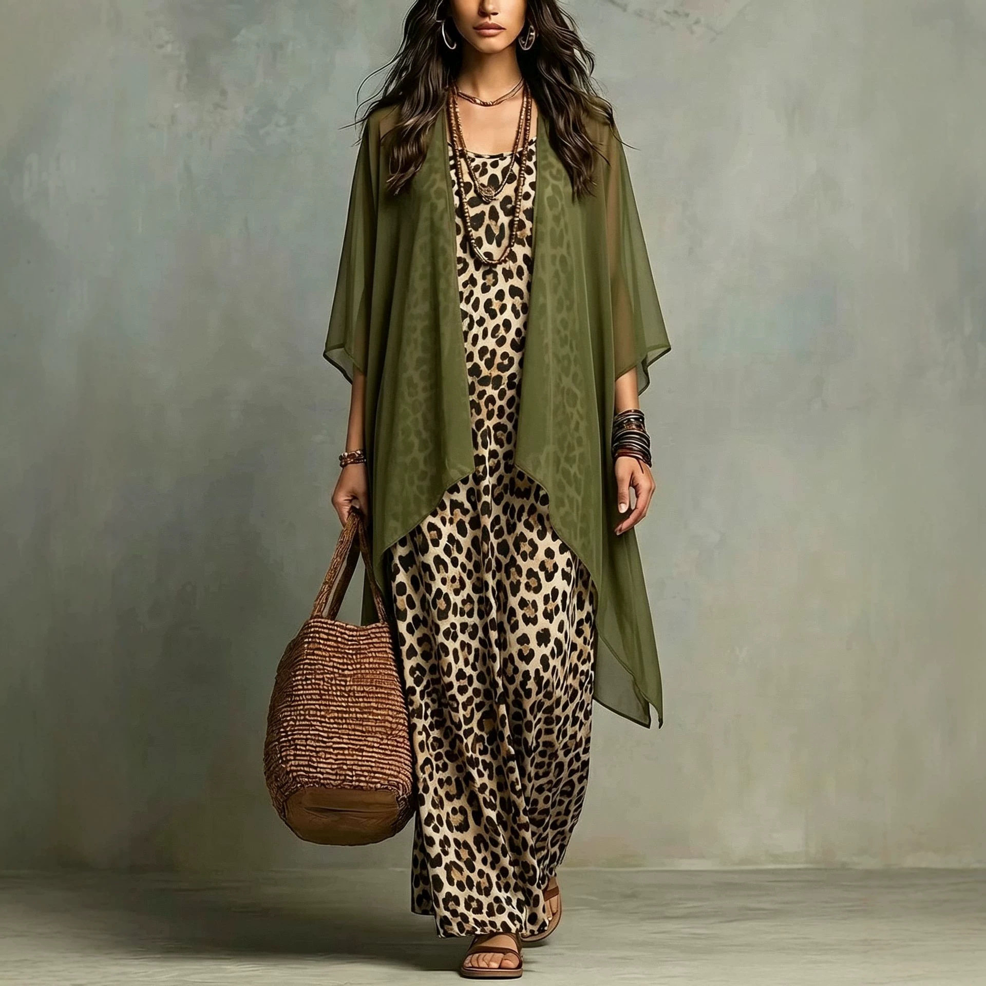 Chiffon Leopard Print Spaghett - огляд і ціна Summer Vacation Clothing Women