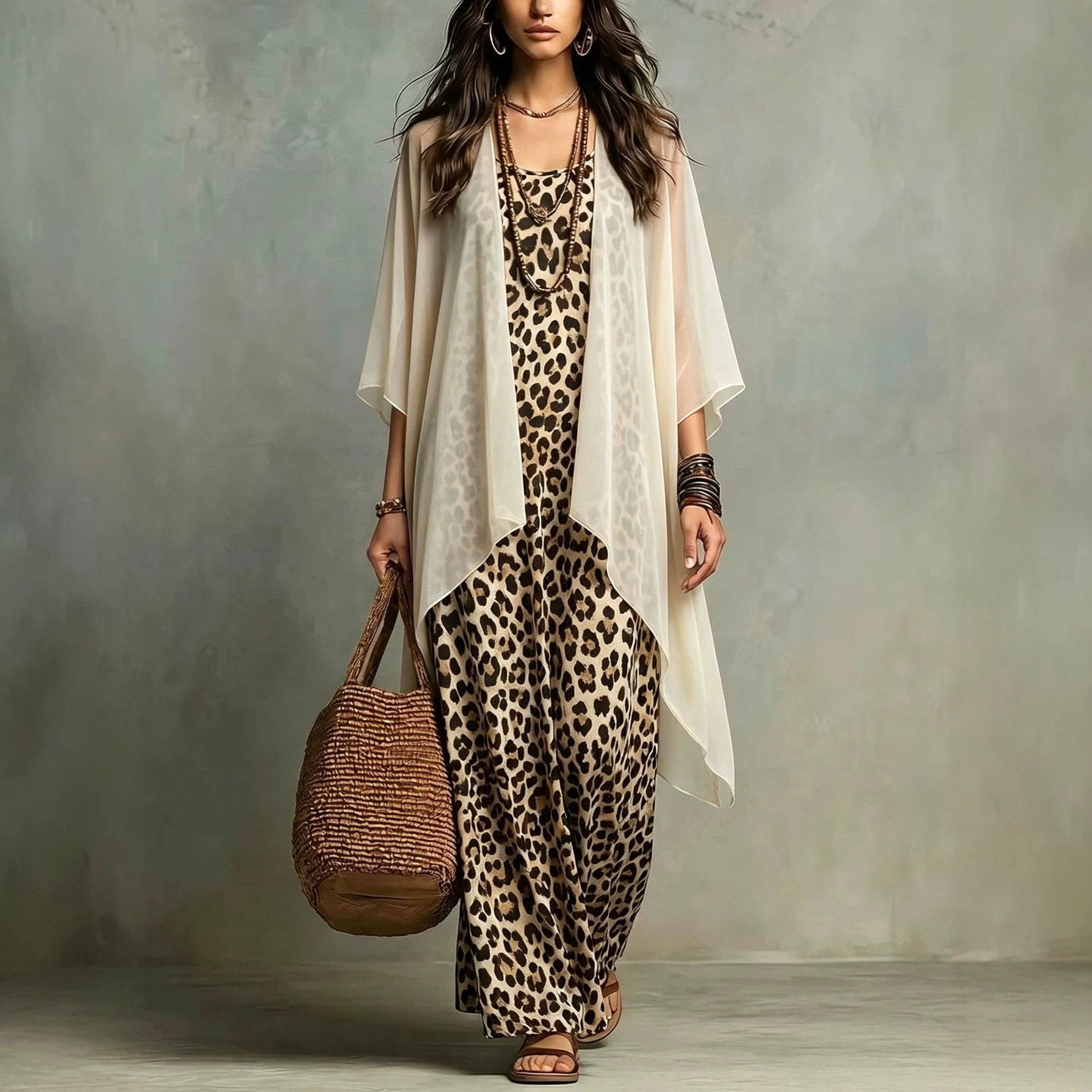 Chiffon Leopard Print Spaghett - огляд і ціна Summer Vacation Clothing Women