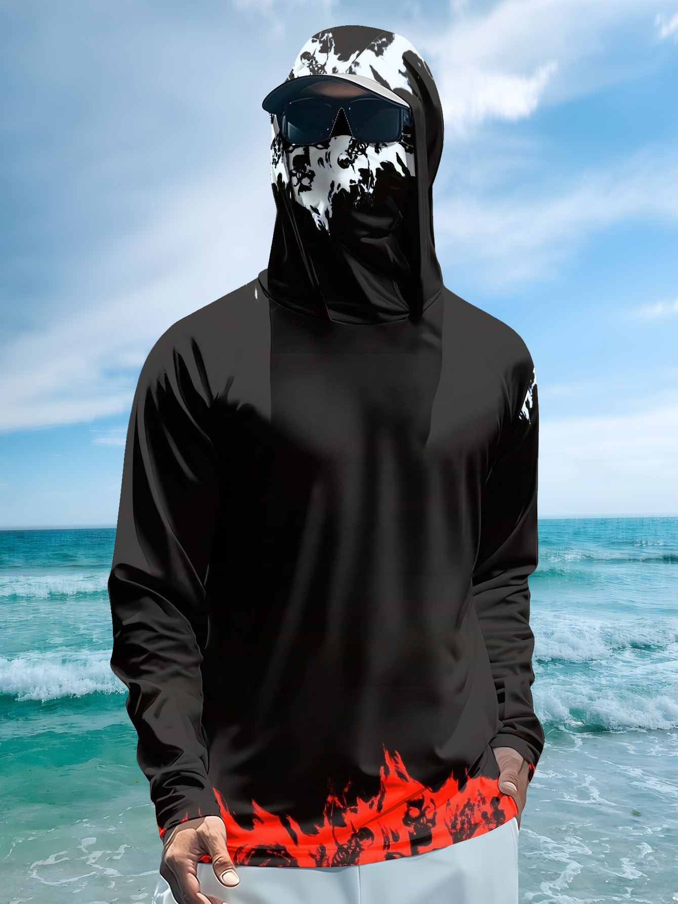 Men Hood Fishing Shirt long sl - огляд і ціна Rash Guard Long Sleeve