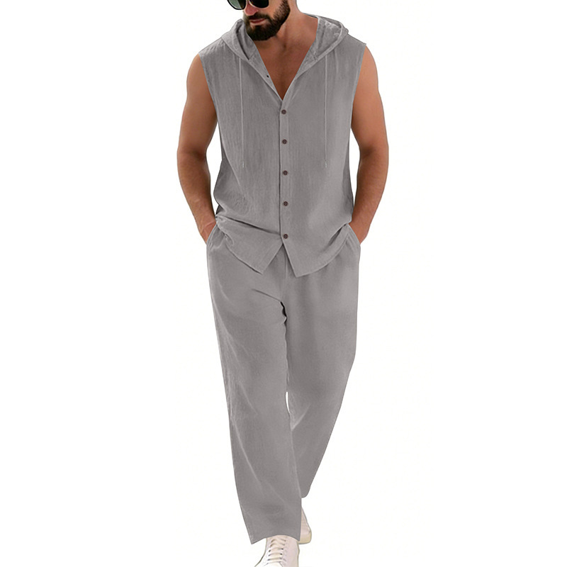 Men's Casual Linen Suit Hooded - огляд і ціна Summer Outdoor Clothing