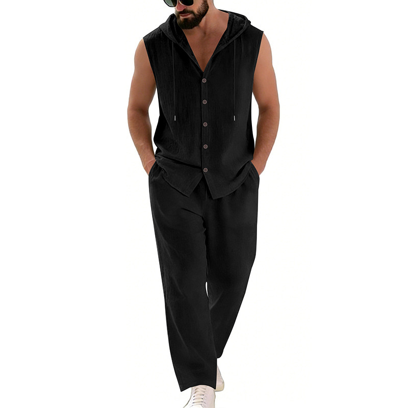 Men's Casual Linen Suit Hooded - огляд і ціна Summer Outdoor Clothing