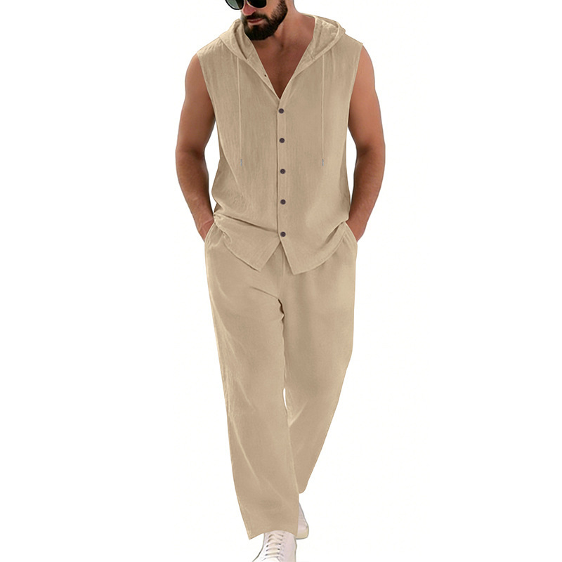 Men's Casual Linen Suit Hooded - огляд і ціна Summer Outdoor Clothing