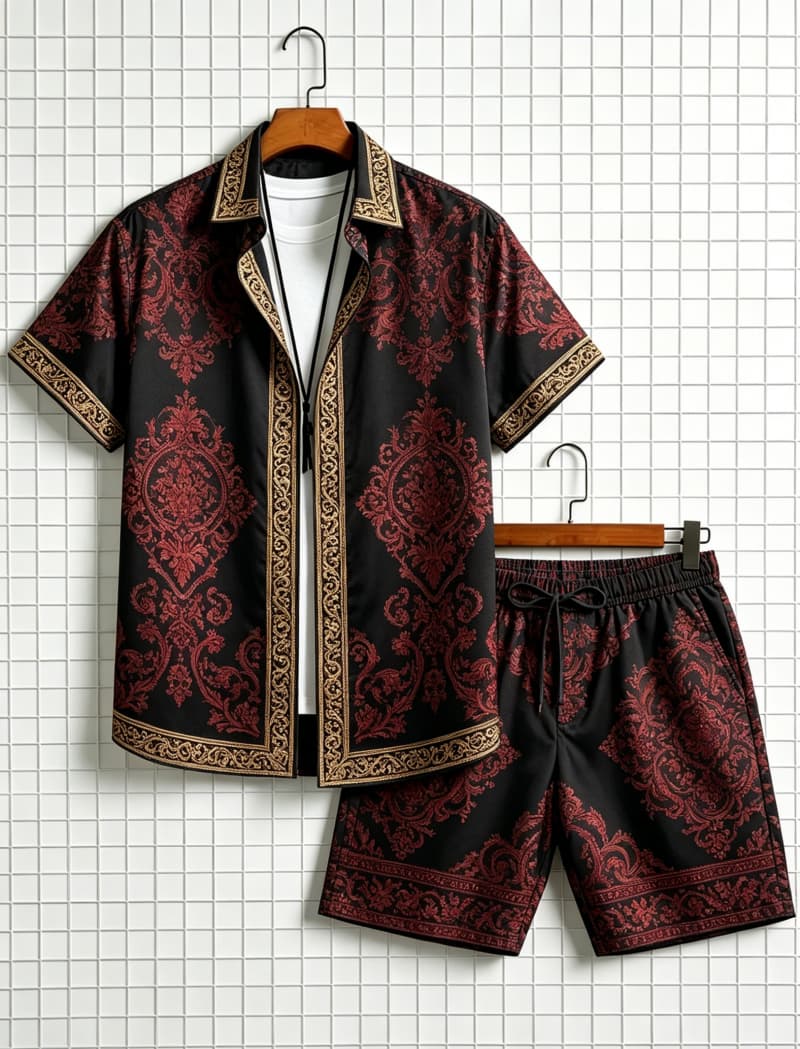 Men's ethnic border printed sh - огляд і ціна Summer Clothing Haul