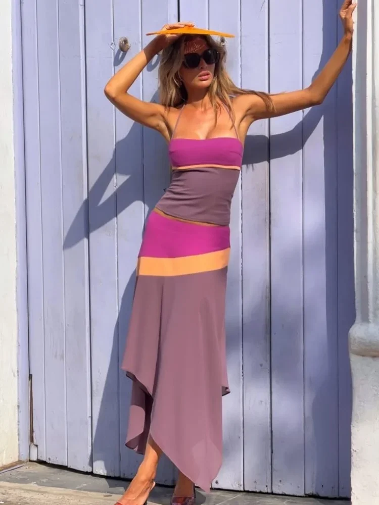 Trendy Color Block Two Piece S - огляд і ціна Summer Vacation Clothing Women