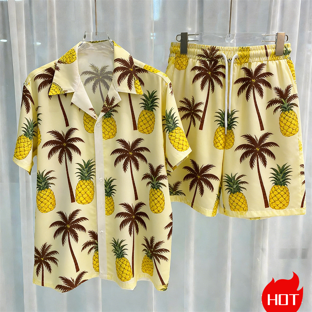 Summer Men's Shirt Sets Plants - огляд і ціна Summer Clothing Y2K