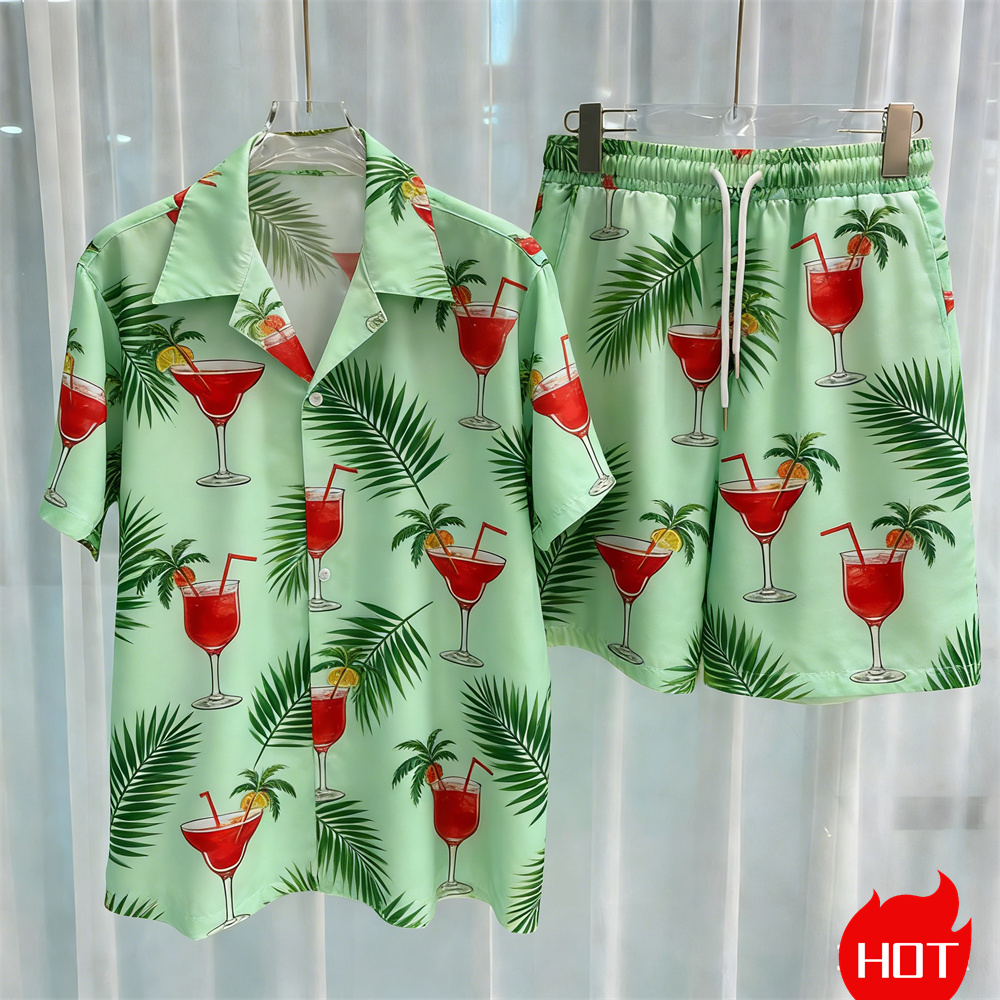 Summer Men's Shirt Sets Plants - огляд і ціна Summer Clothing Y2K