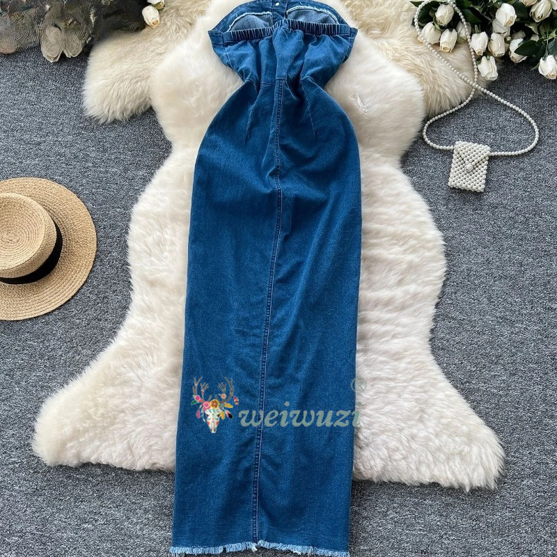 2026 Women Retro Strapless Den - огляд і ціна Summer Clothing Y2K