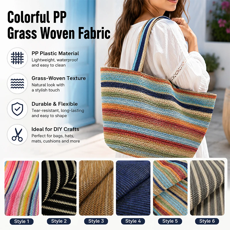 1yard Colorful Strip Pp Straw  - огляд і ціна Summer Cloth