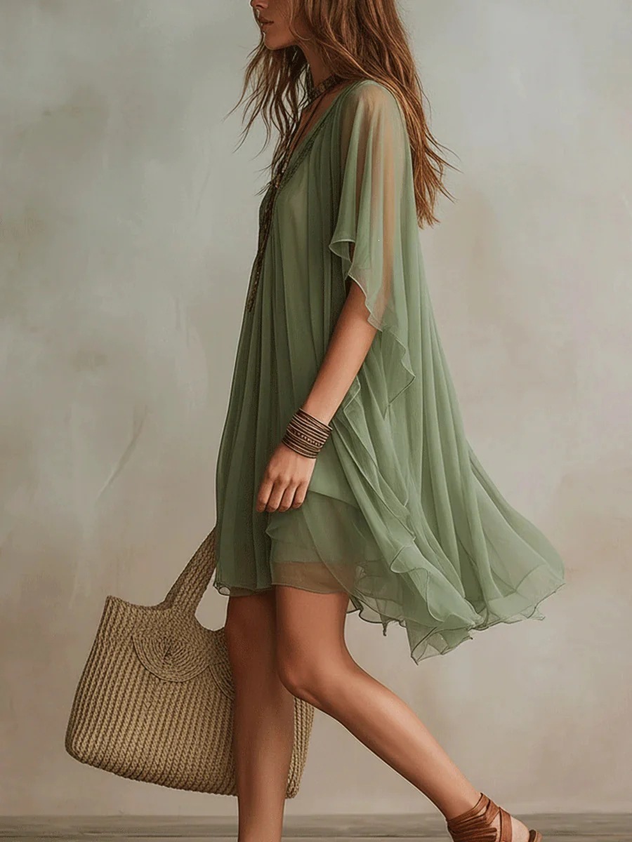 Summer New Women's V-Neck Chif - огляд і ціна Summer Vacation Clothing Women