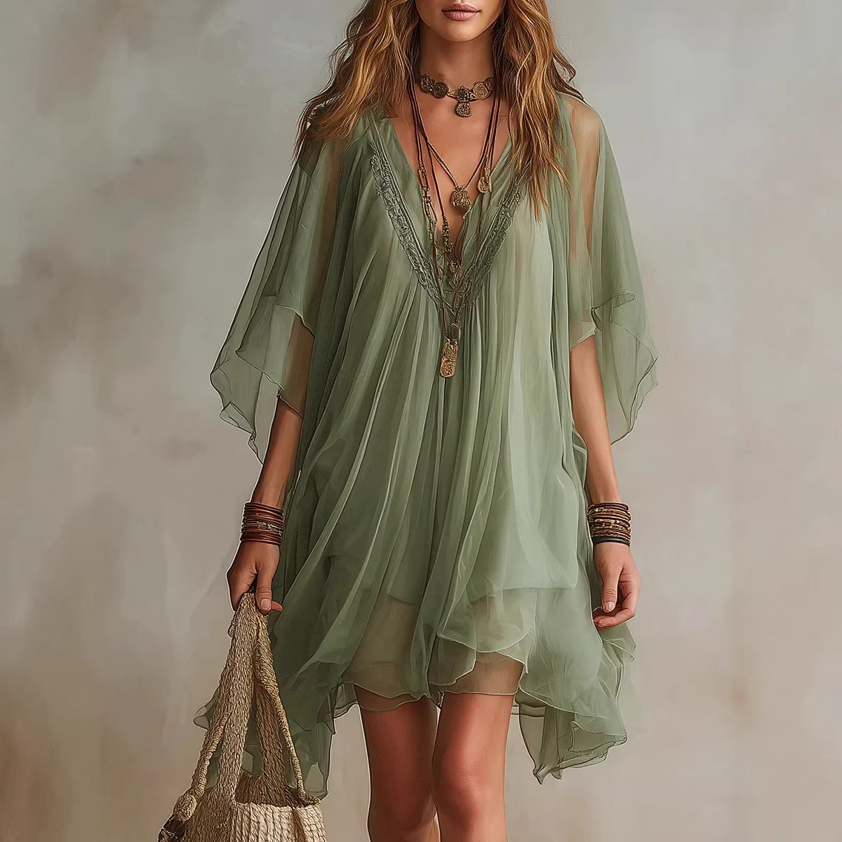 Summer New Women's V-Neck Chif - огляд і ціна Summer Vacation Clothing Women