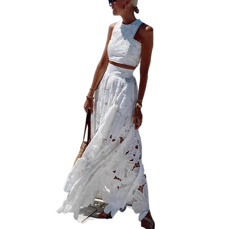 Women's White Floral Lace Embr - огляд і ціна Summer Vacation Clothing Women