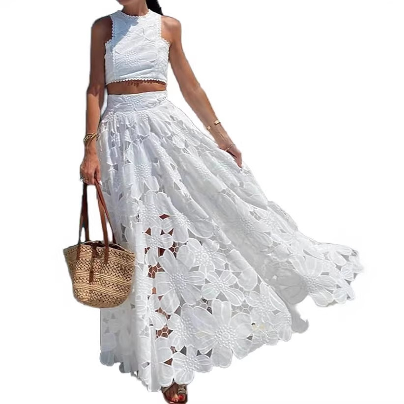 Women's White Floral Lace Embr - огляд і ціна Summer Vacation Clothing Women